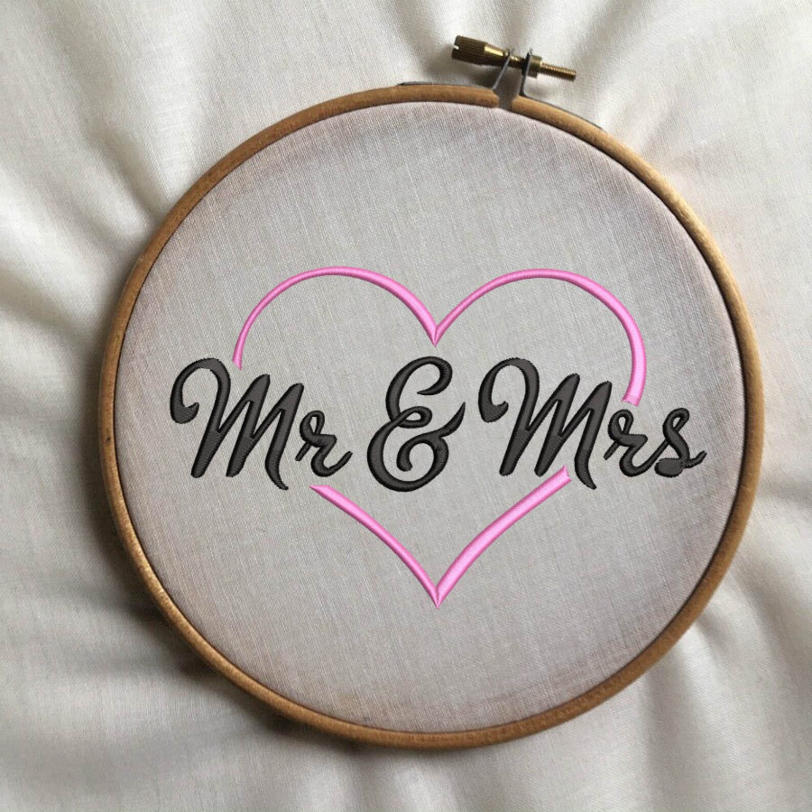 Mr & Mrs Machine Embroidery Design Wedding Embroidery Etsy