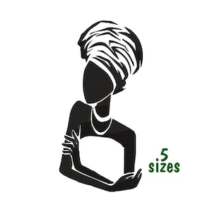 Design machine embroidery Root African, African woman 5 size - INSTANT DOWNLOAD