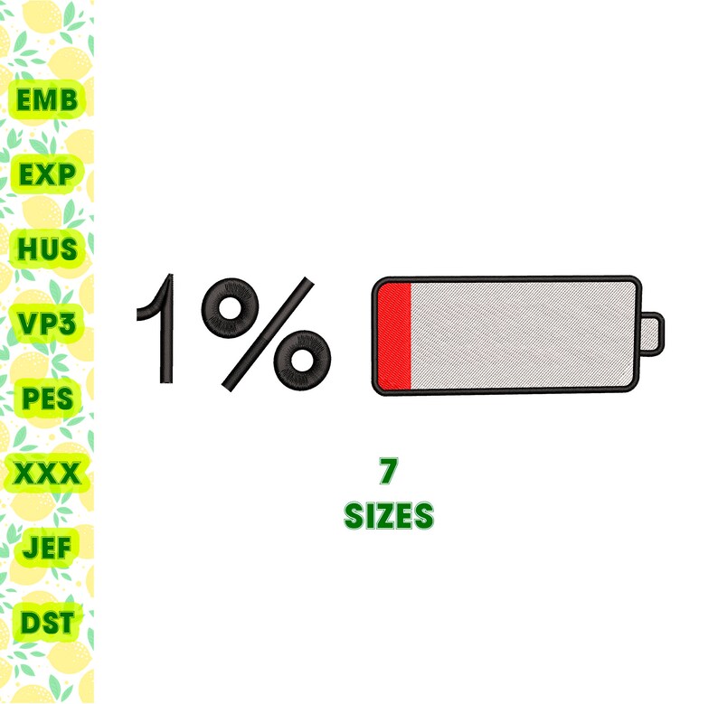 Battery charge 1 low battery energyn machine embroidery  etsy