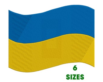 Flag of Ukraine, Ukrainian Freedom Embroidery Design, 6 Sizes - INSTANT DOWNLOAD