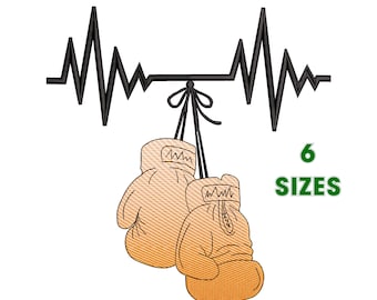 Boxing Gloves, Box, Sports Machine Embroidery Design 6 Sizes - INSTANT DOWNLOAD