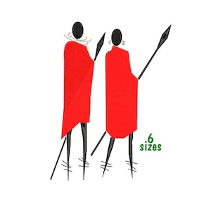 Native African, African Art Machine Embroidery Design 6 size - INSTANT DOWNLOAD