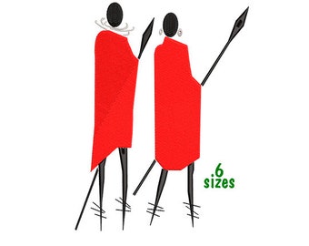Native African, African Art Machine Embroidery Design 6 size - INSTANT DOWNLOAD
