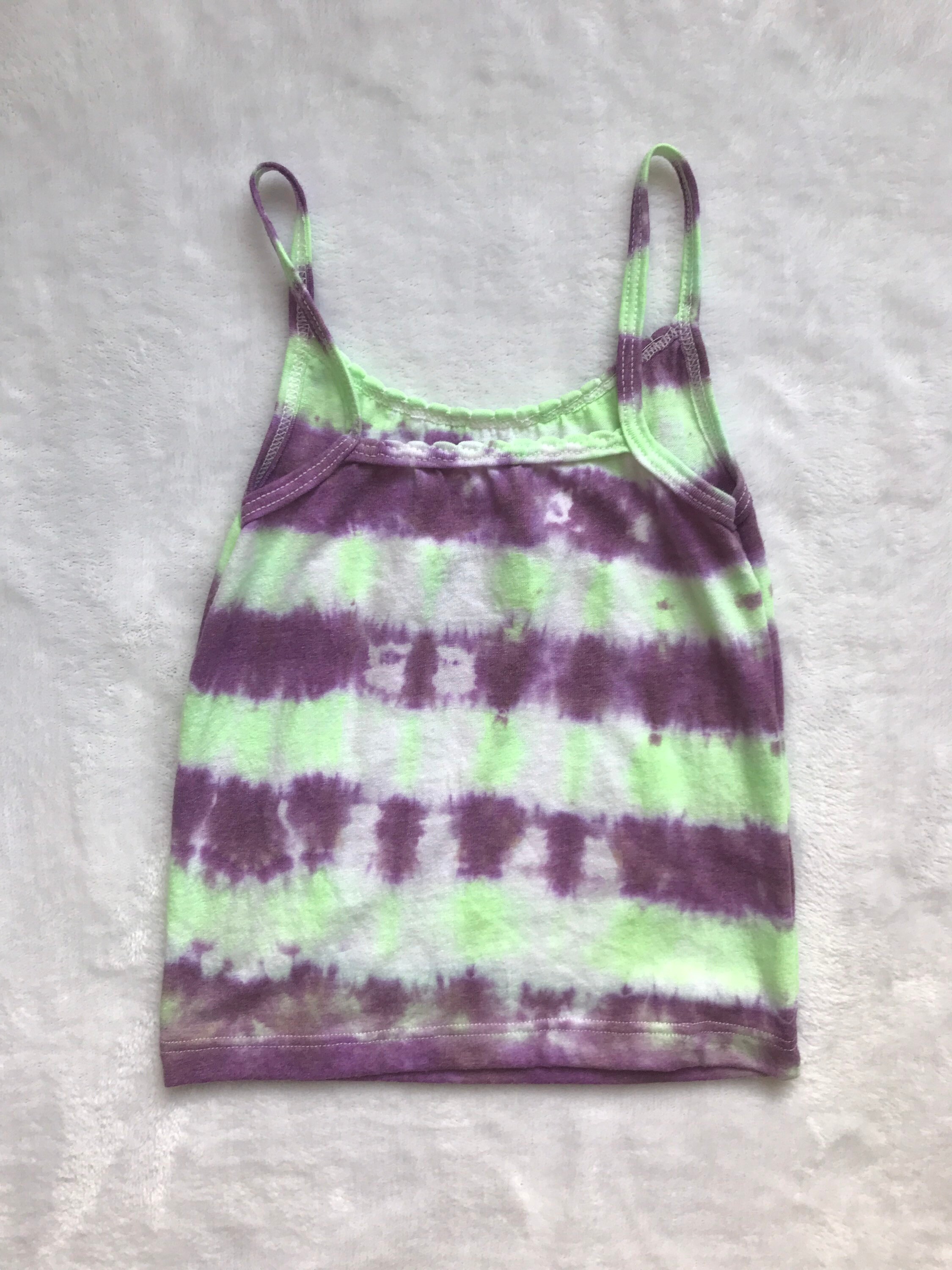 2T-3T Tie Dye Toddler Cami Purple and Neon Green Boho and | Etsy