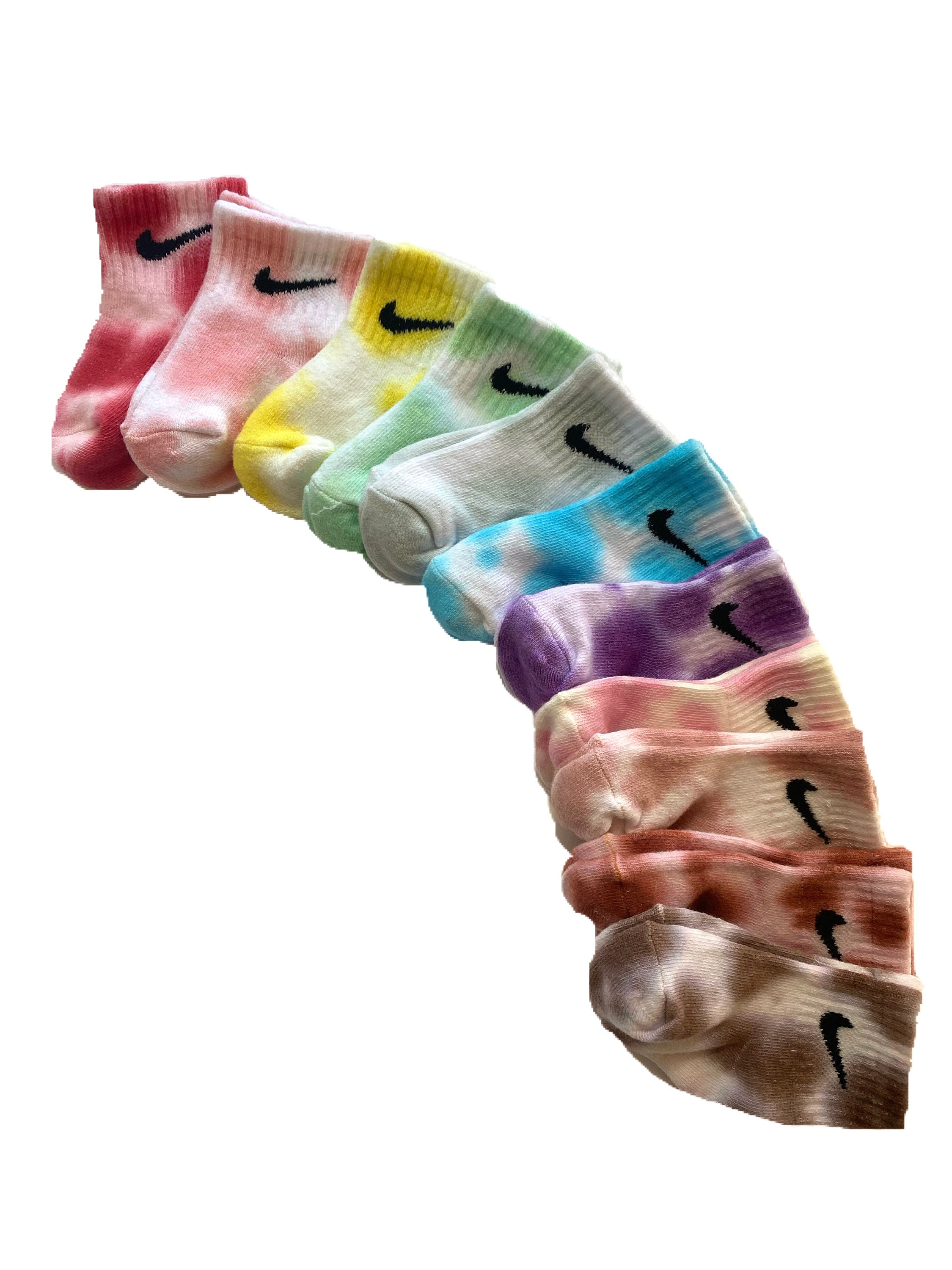 Tie Dye Baby Nike Socks Infant Toddler Quarter/ankle Socks Hand Dyed Socks  Tie Dye Socks Neutral Color Socks Baby Socks Unisex 