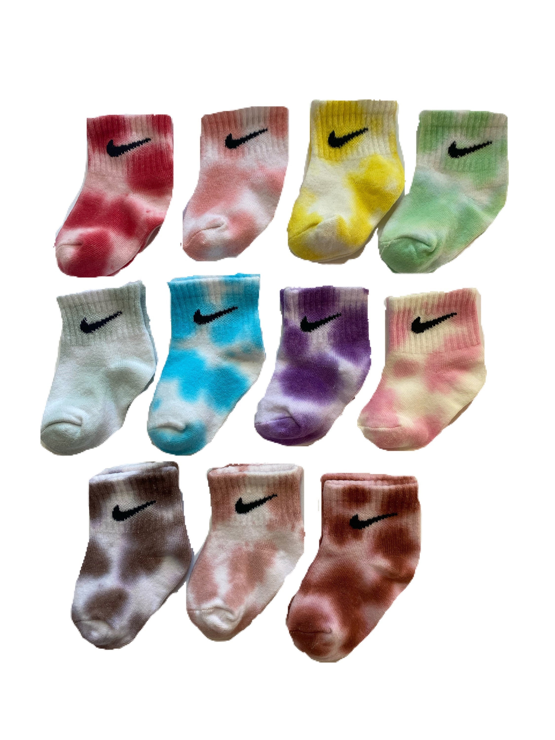 Tie Dye Baby Nike Socks Infant Toddler Quarter/ankle Etsy