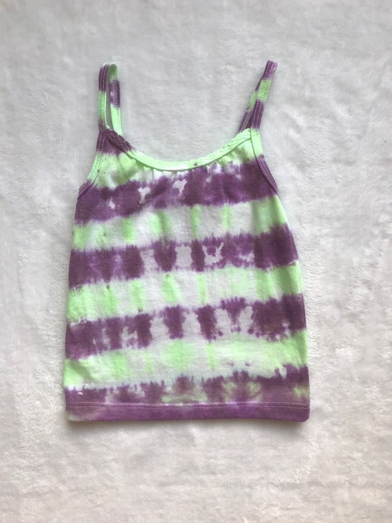 2T-3T Tie Dye Toddler Cami Purple and Neon Green Boho and | Etsy