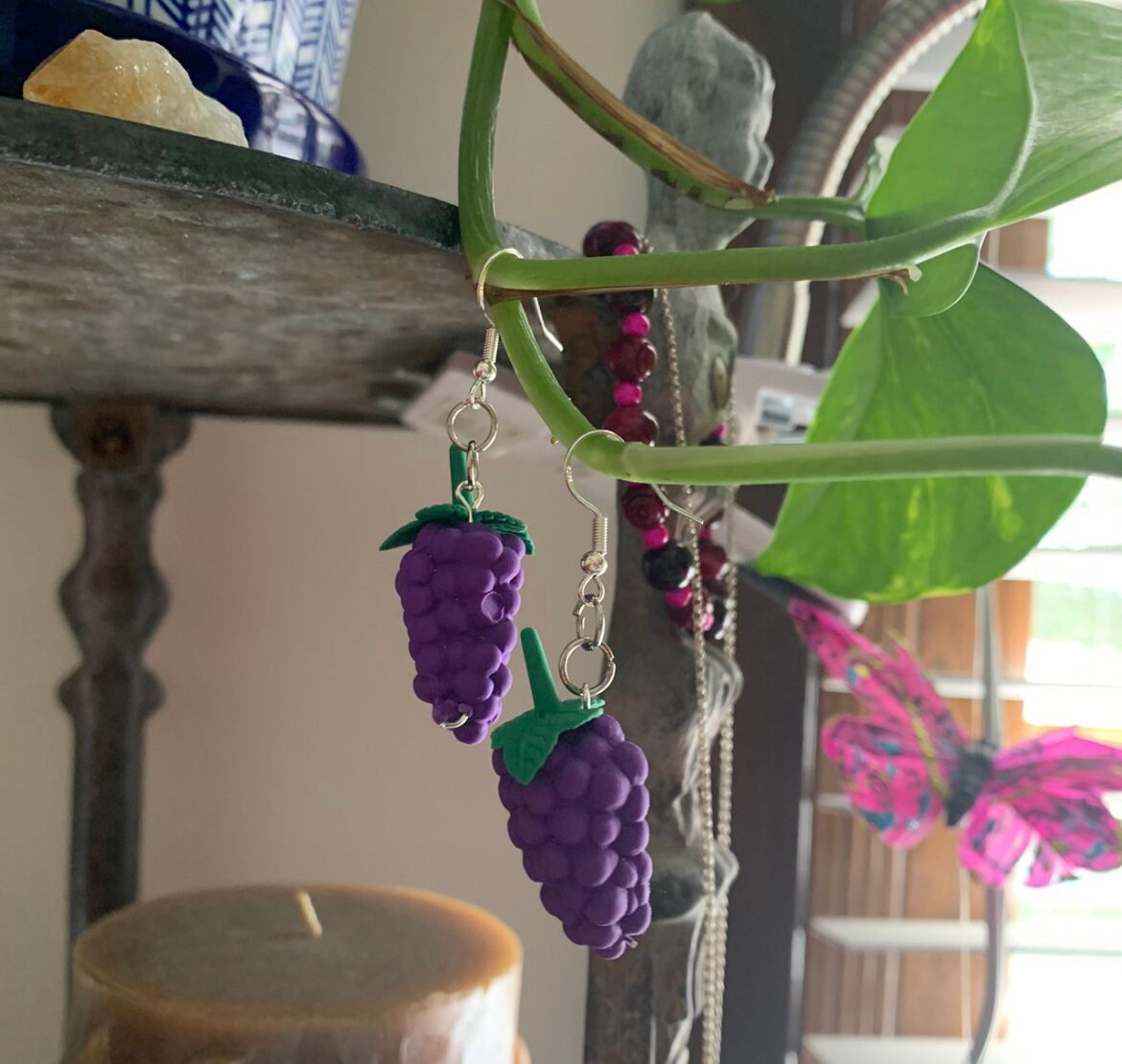 Grape earrings Etsy