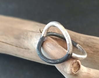 Minimalistischer patinierter Silberring / Ring aus Silber 925 / Größe 8 1/2 US