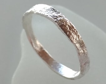 Rustic Silver Ring / Rustic Unisex Silver Reticulated Ring / 10US / Wide 3mm / The ability to choose the width and size of the rings.