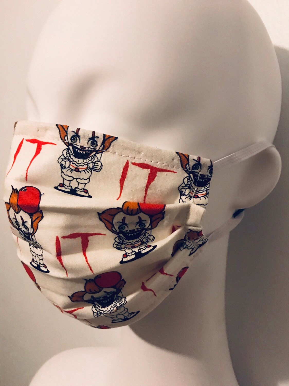 ADJUSTABLE Clown face mask. 2 Layer 100 Cotton Protective Etsy
