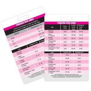 Pädiatrische Vitalzeichen Vertikale Badge Card