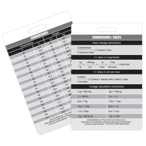 Healthcare Conversions, Weight Conversions, Temperaturkonvertierungen und Common IV Drug Berechnungen Vertical Badge Card