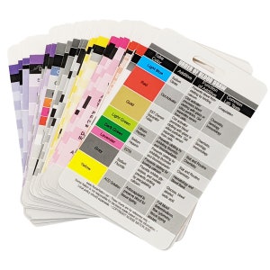 Nurse Nation 30 Vertical Badge Reference Cards Set - ¡Enfermería, valores de laboratorio, EKG, signos vitales y más! (Hojas de trucos de bonificación)