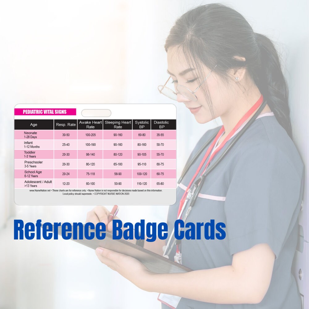 Pediatric Vital Signs Horizontal Badge Card - Etsy