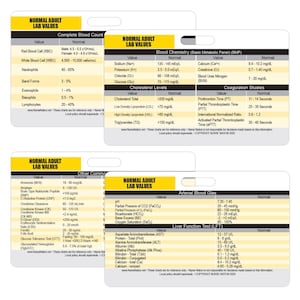 Lab waarden horizontale plastic badge kaarten - Set van 2 kaarten