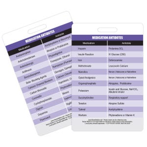 Medication with Antidotes Reference Vertical Badge Card