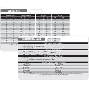 Conversioni sanitarie, conversioni di peso, conversioni di temperatura e calcoli comuni sui farmaci IV Horizontal Badge Card