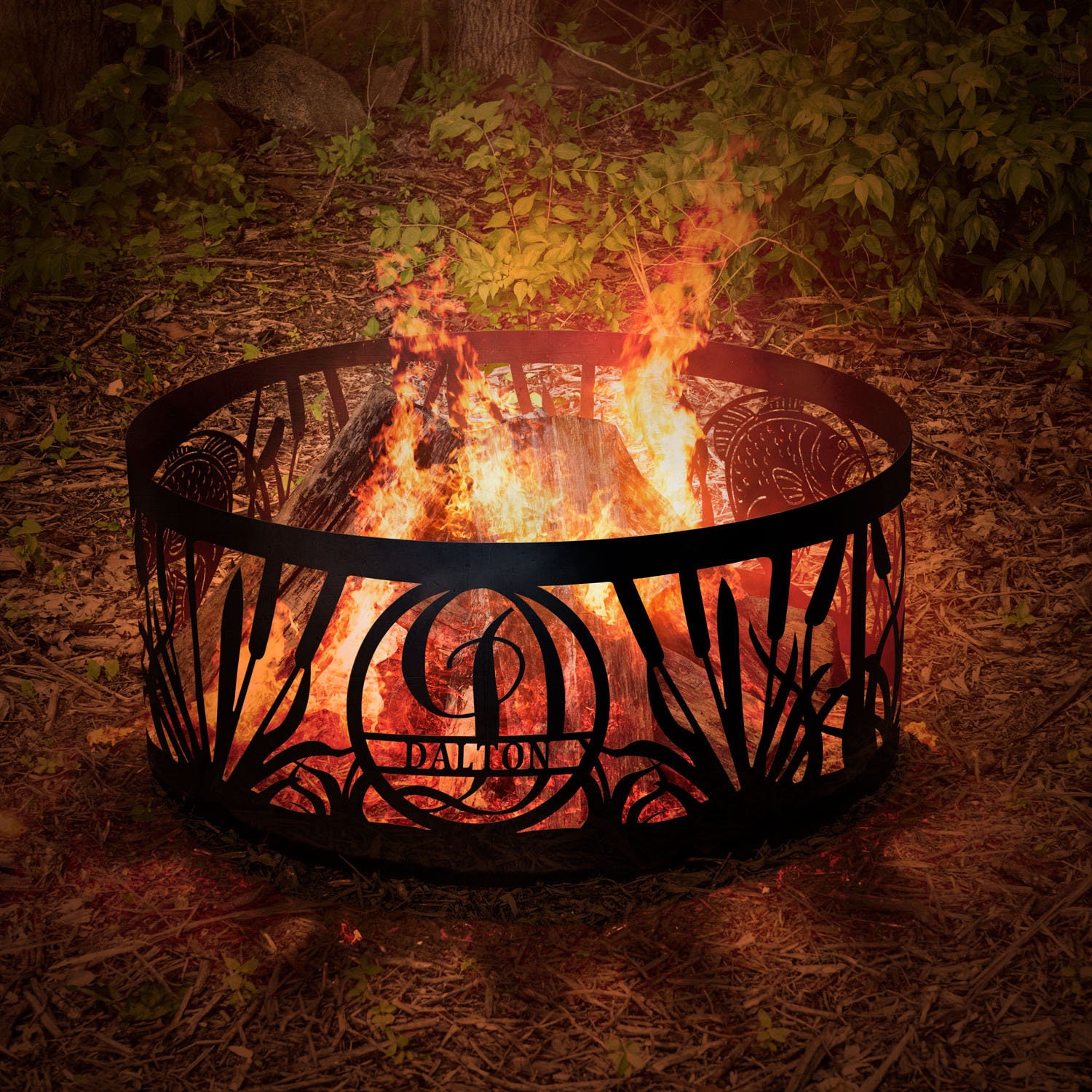 Custom Fire Ring Personalized Fire Pit Bass and Reeds Etsy