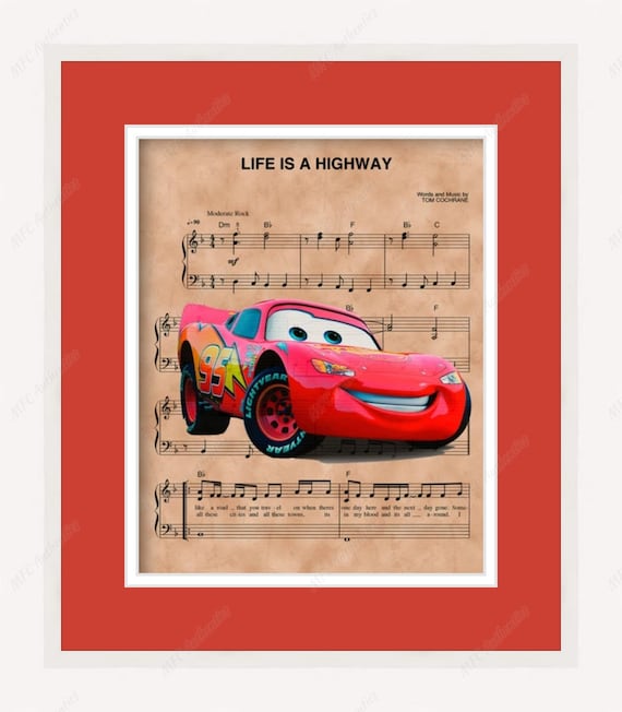 Cars Life is a Highway Framed 8x10 Sheet Music Etsy