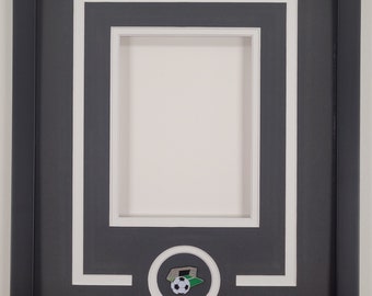 Soccer Ball in Net Framed Photo Kit with Pin for 4"x6", 5"x7", 8"x10" Photos.