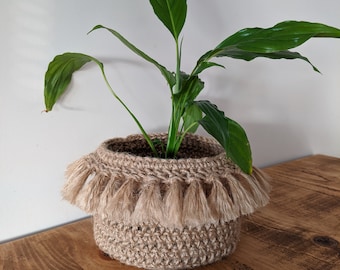 Handmade Boho Jute indoor planter