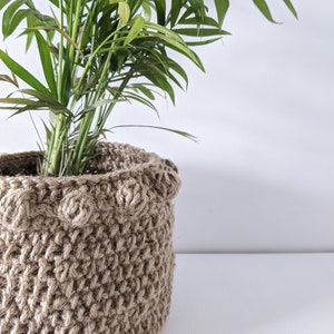 Handmade boho plant basket/cosy, jute plant basket/cosy image 5