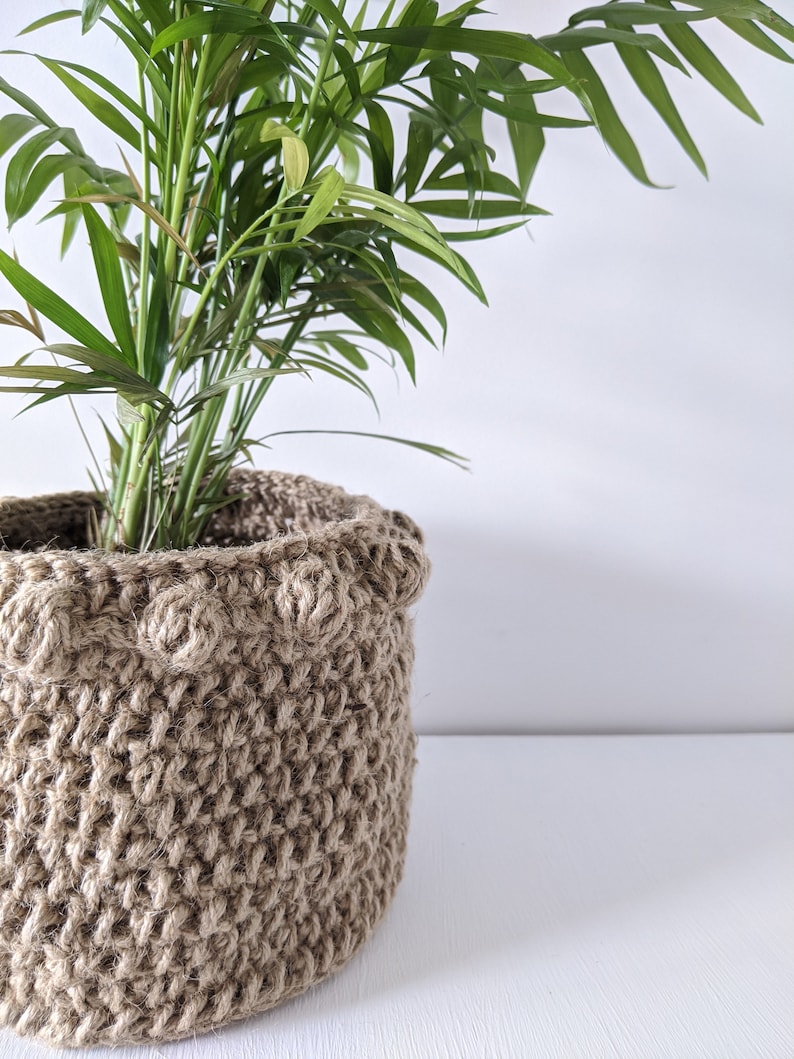 Handmade boho plant basket/cosy, jute plant basket/cosy image 5