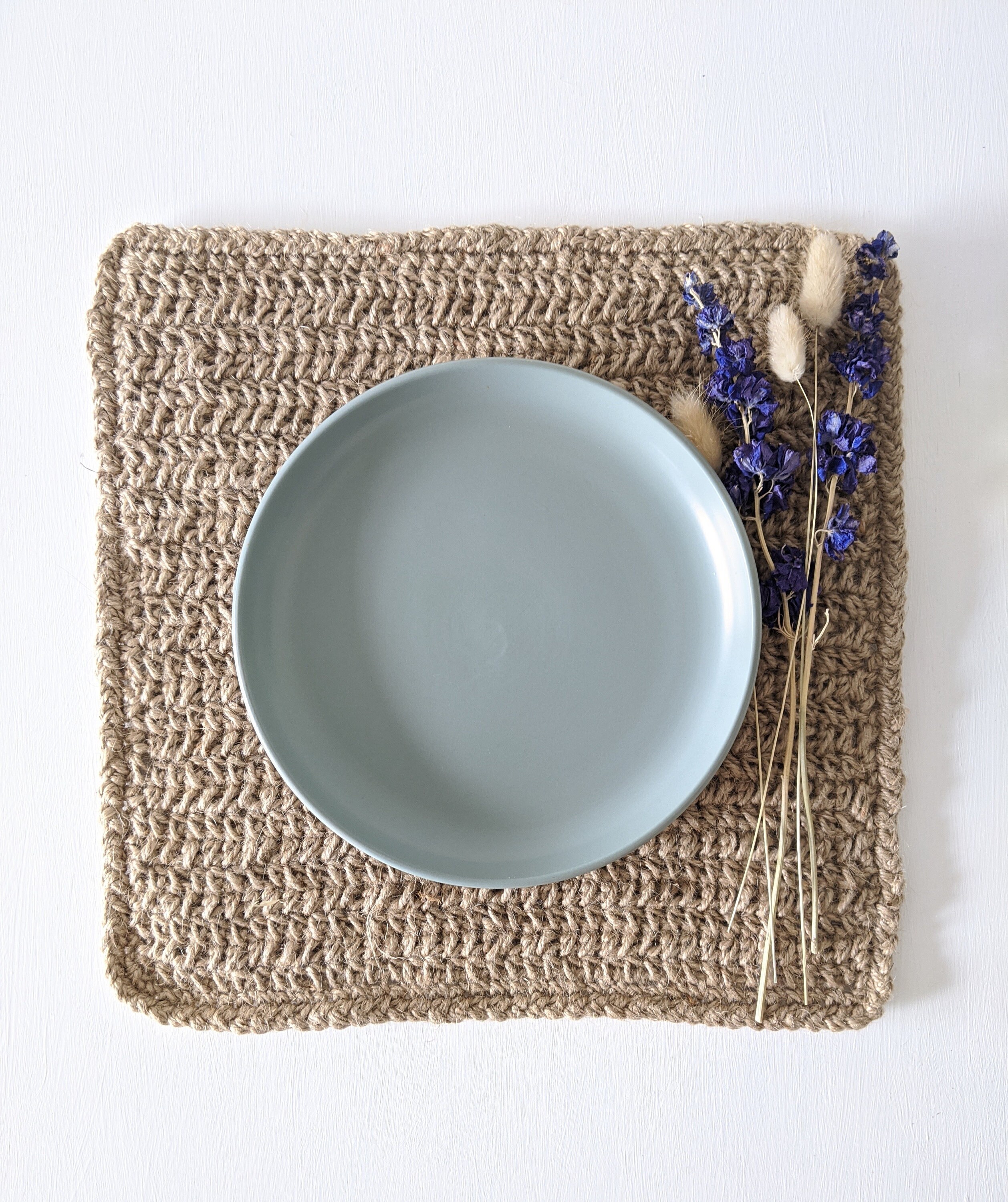 Handmade rustic square placemat Etsy