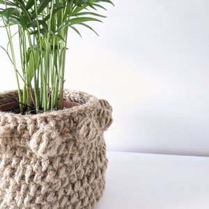 Handmade boho plant basket/cosy, jute plant basket/cosy image 3