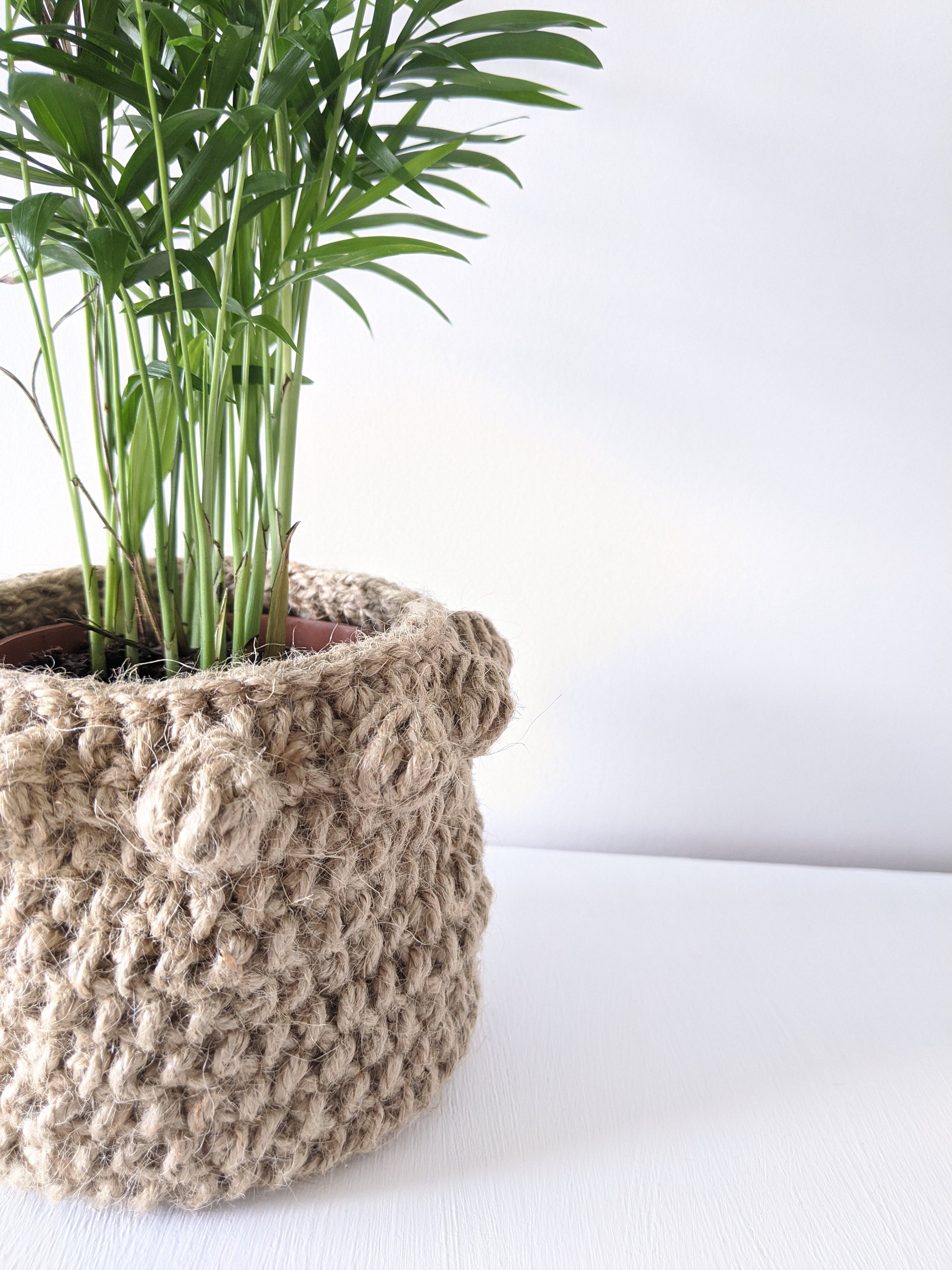 Handmade Boho Plant Basket/cosy Jute Plant Basket/cosy Etsy