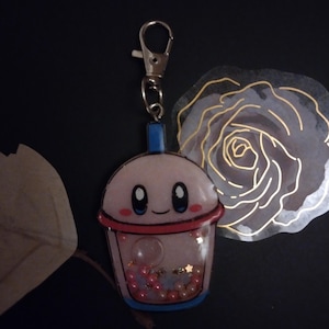 Kirb Boba Shaker Keychain