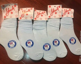 Wow 9 pair 1990/'s Vintage Crew Cotton Socks with Assorted Colors Size 10-13