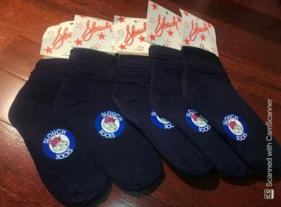 Wow 9 pair 1990/'s Vintage Crew Cotton Socks with Assorted Colors Size 10-13