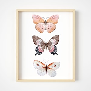Butterfly Wall Art - Pink Butterflies Room Decor - Watercolor Art Print - 11x14 – Unframed Poster Picture Artwork