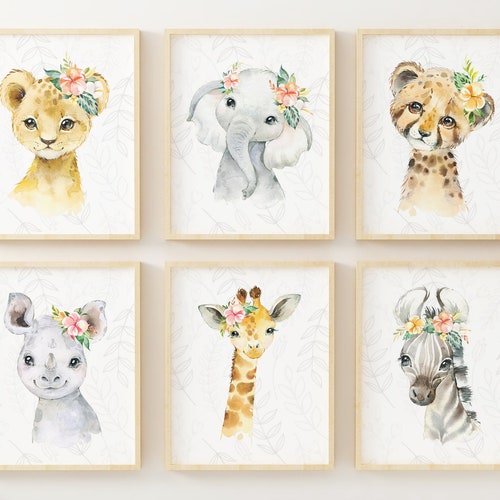 Arctic Baby Animals Wall Art Prints Set of 6 Nursery Decor Etsy