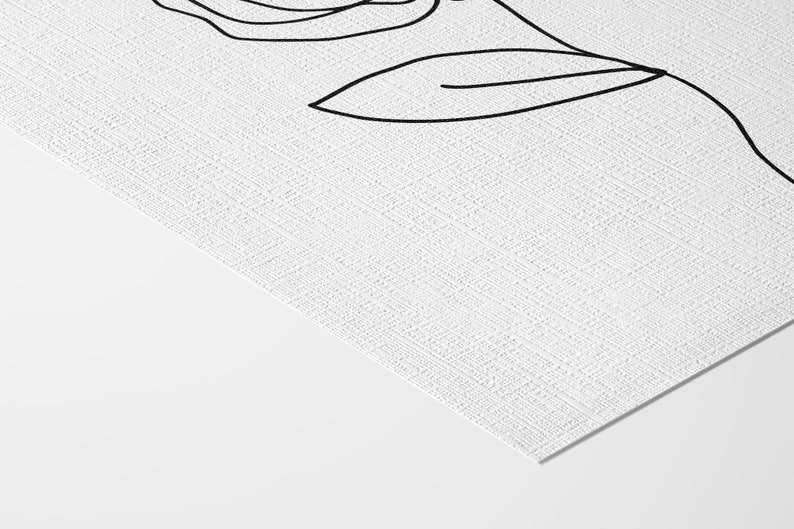 Black & White Wall Art Flower Line Drawings Botanical Wall Etsy