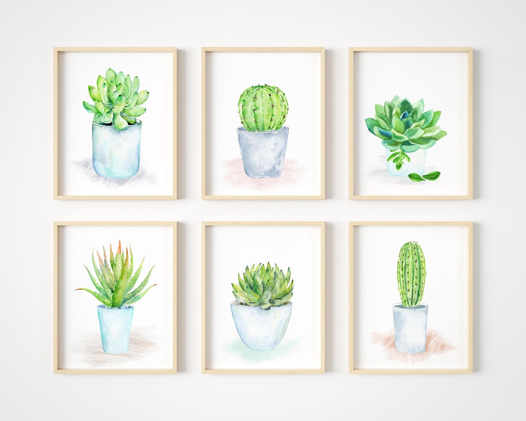 Cactus Wall Art - Set of 6 - Botanical Wall Art Prints - Boho Wall ...
