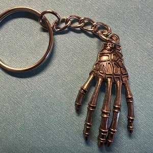 Silver Skeleton Hand Keychain
