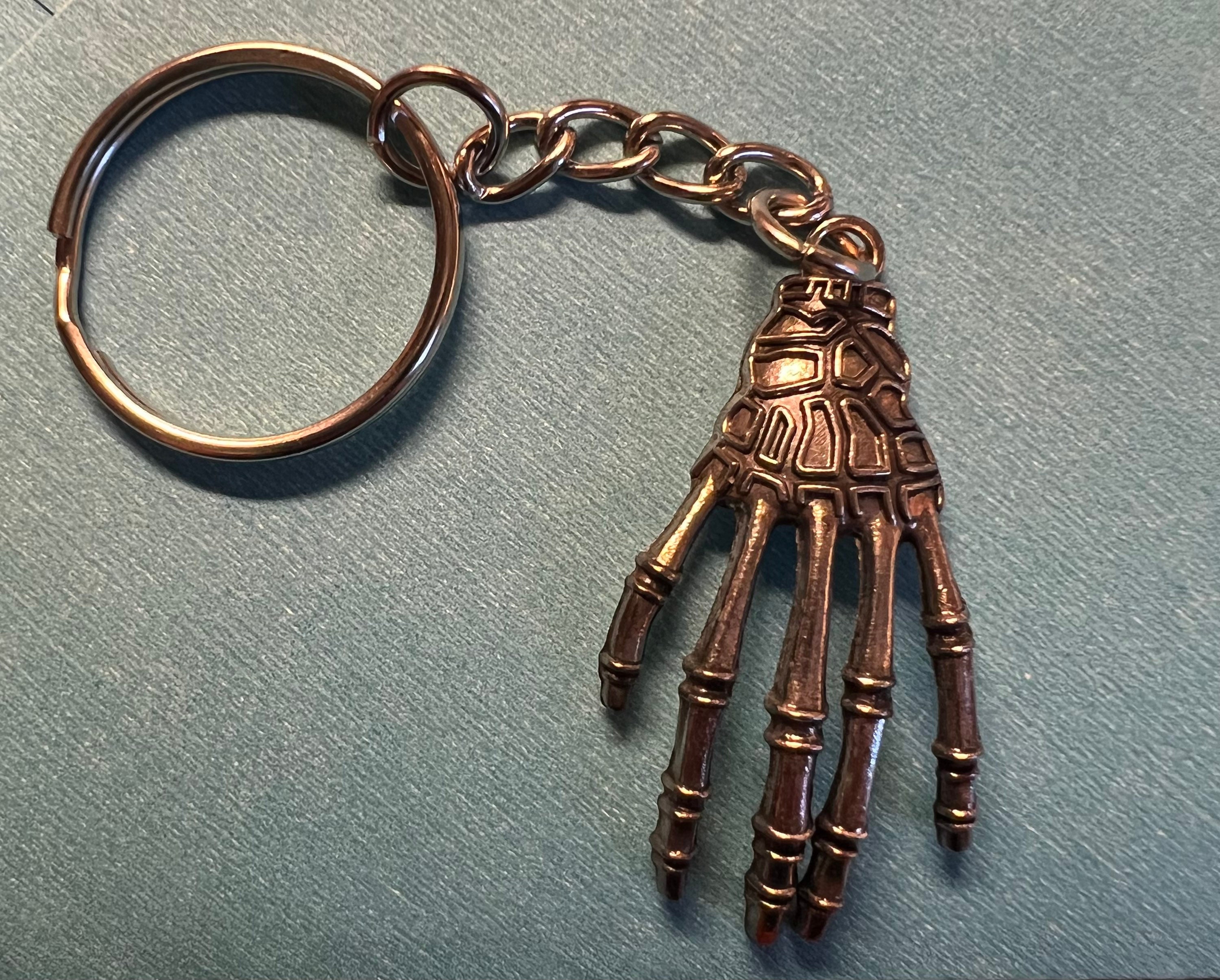 Skeleton Hand Key Chain Silver Skeleton Hand Keychain - Etsy