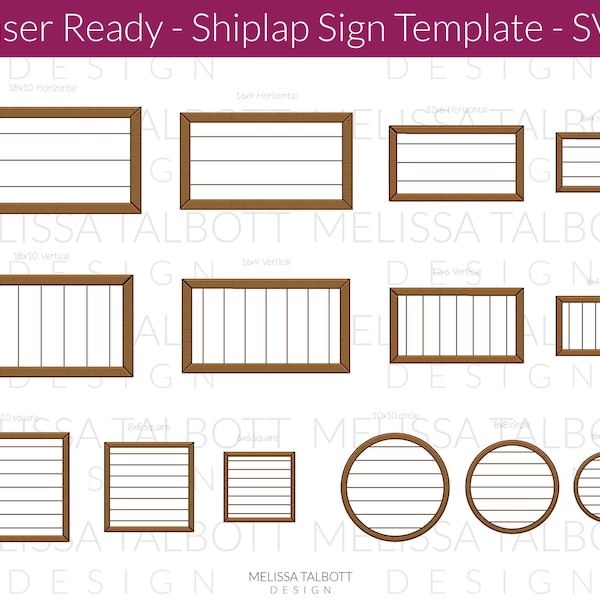 shiplap sign SVG, laser farmhouse sign template,  DIY laser cut files for sign with frame, Glowforge wood cutouts instant download