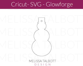 Modèle SVG d'ornement de bonhomme de neige, étiquettes-cadeaux de Noël prêtes au laser, fichiers DIY découpés au laser, téléchargement immédiat Glowforge, étiquette de bas Cricut