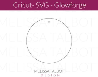 Modèle SVG d'ornement de cercle, étiquettes de cadeaux de Noël prêtes au laser, fichiers DIY découpés au laser pour les étiquettes de faveur de baby shower, téléchargement immédiat Glowforge