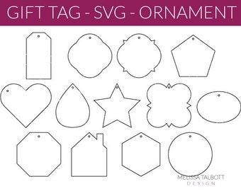 Lot de modèles d'étiquettes cadeau SVG, étiquettes de Noël prêtes au laser, fichiers bricolage découpés au laser étiquettes de faveur de baby shower, téléchargement immédiat de découpes Glowforge