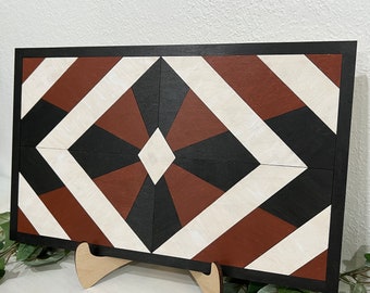 wood mosaic sign SVG, laser farmhouse sign template,  DIY barn quilt laser cut files for sign, Glowforge wood cutouts instant download