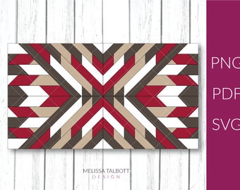 wood mosaic sign SVG, laser farmhouse sign template,  DIY barn quilt laser cut files for sign, Glowforge wood cutouts instant download