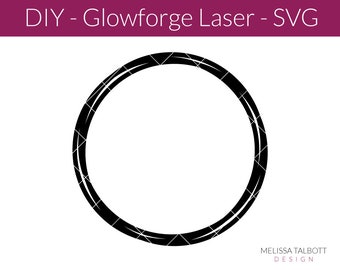 Circle border SVG, overlapping rings template, DIY laser cut files for monogram sign round, Glowforge file cutout, Cricut sign making PNG