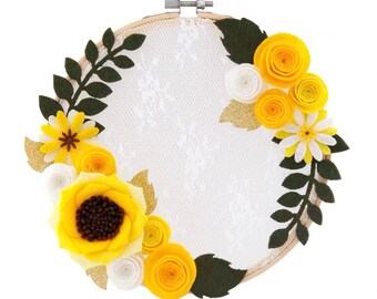 Felt Flower Wreath DIY Kit - Sunflower