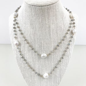 Labradorite and Pearl Necklace