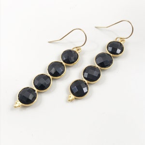 Black Onyx Stick Earrings